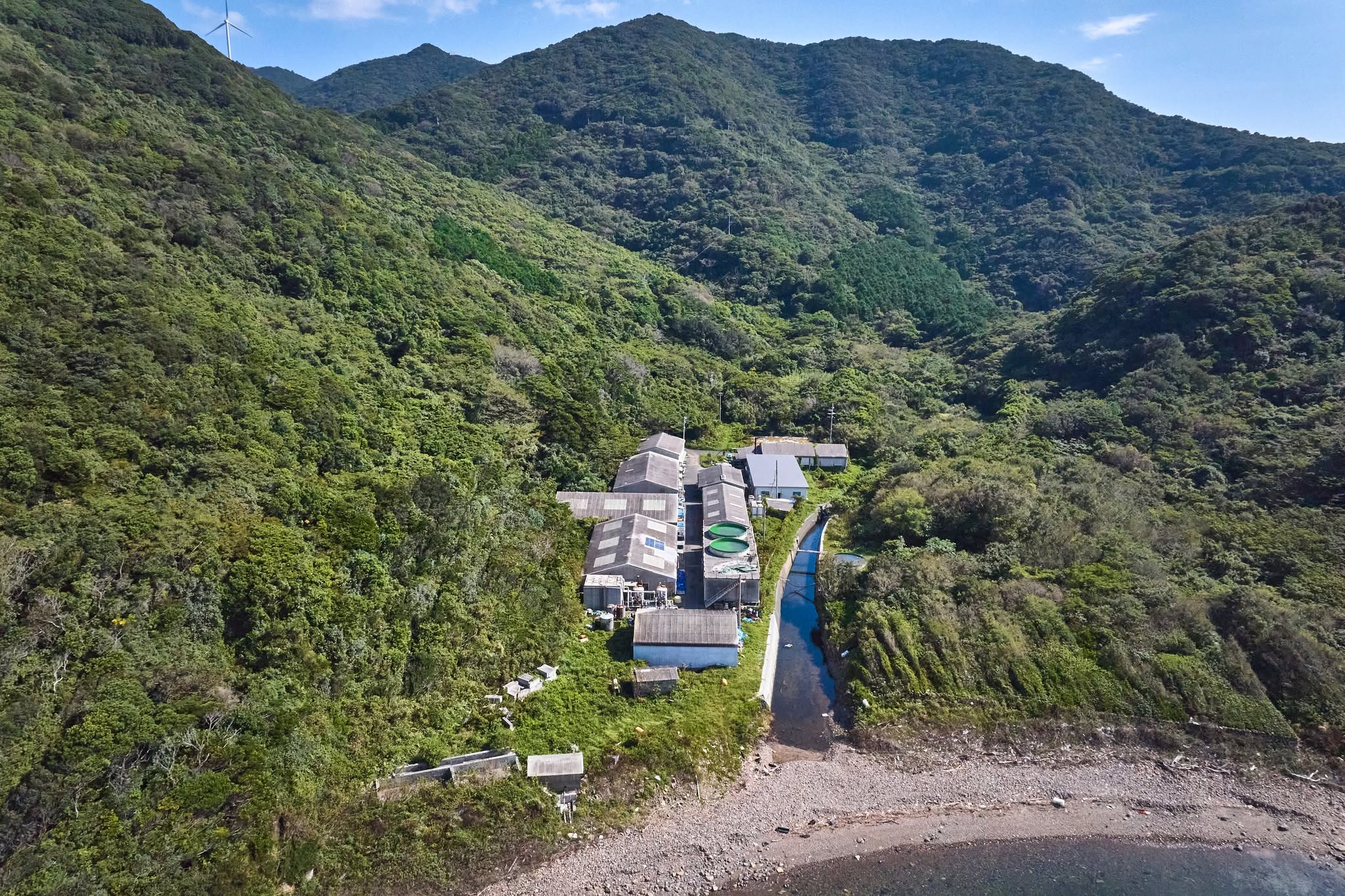 発祥の地の養殖建屋